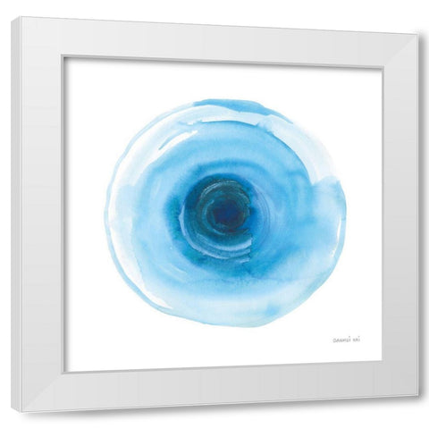 Center of Blue I White Modern Wood Framed Art Print by Nai, Danhui