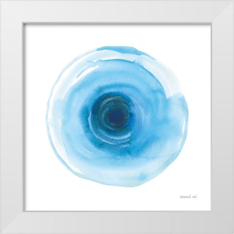 Center of Blue I White Modern Wood Framed Art Print by Nai, Danhui