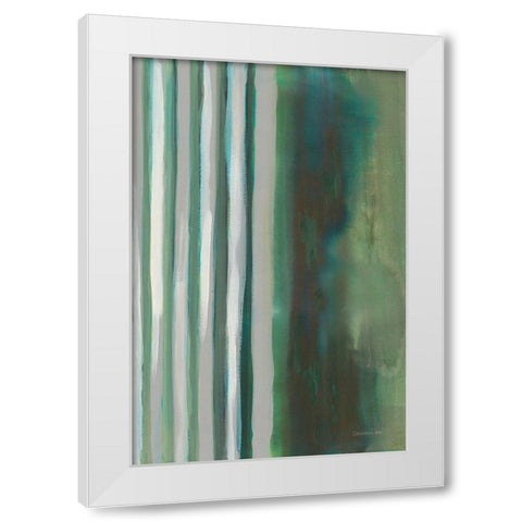 Study in Green I White Modern Wood Framed Art Print by Nai, Danhui