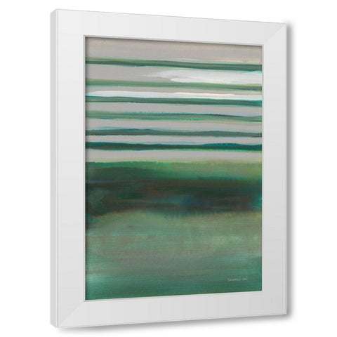 Study in Green II White Modern Wood Framed Art Print by Nai, Danhui