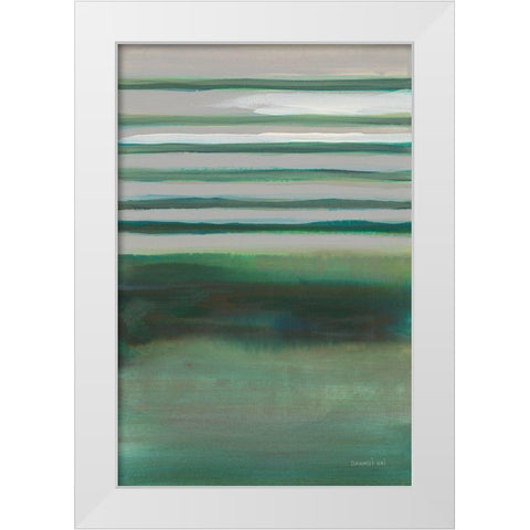 Study in Green II White Modern Wood Framed Art Print by Nai, Danhui