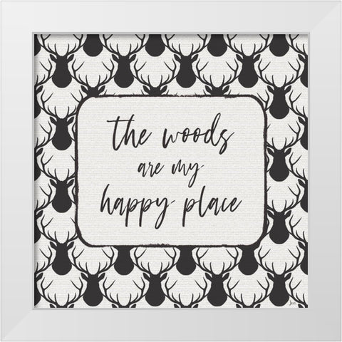 Lodge Antlers II White Modern Wood Framed Art Print by Aiken, Jess