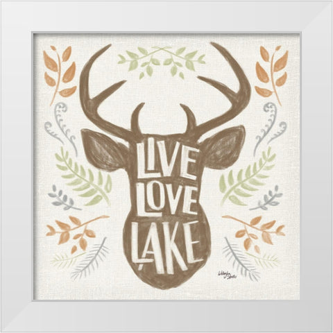 Lake Life III Green White Modern Wood Framed Art Print by Wellington Studio