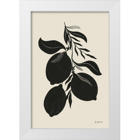 Lemon Silhouette I White Modern Wood Framed Art Print by Thorns, Becky