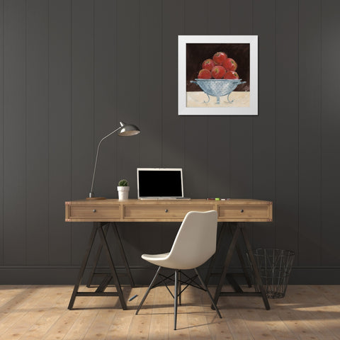 Apples on Brown White Modern Wood Framed Art Print by Tillmon, Avery