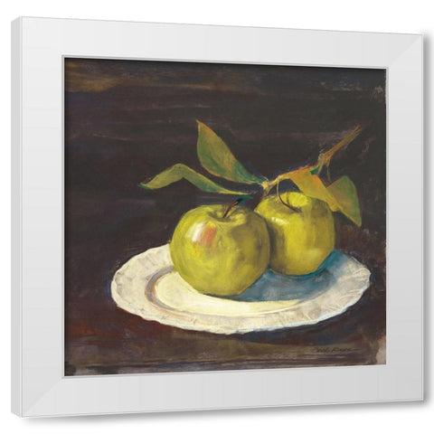 Green Apple I Dark Brown White Modern Wood Framed Art Print by Rowan, Carol