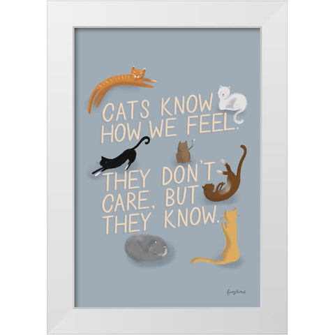 Ode to Cats Dark White Modern Wood Framed Art Print by Thorns, Becky