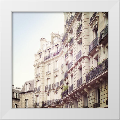 Paris Moments III Neutral v2 White Modern Wood Framed Art Print by Marshall, Laura