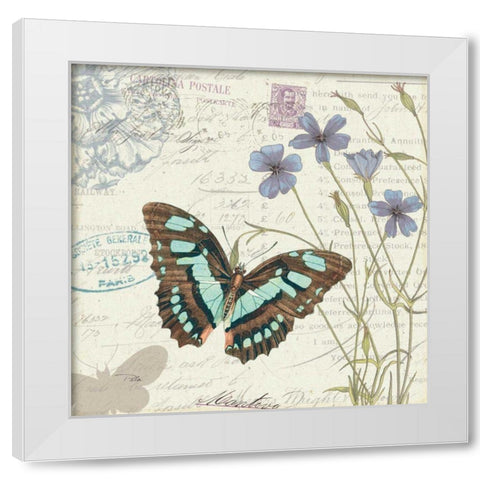 Papillon Tales I White Modern Wood Framed Art Print by Pela Studio