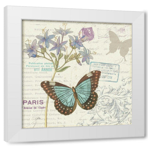 Papillon Tales II White Modern Wood Framed Art Print by Pela Studio