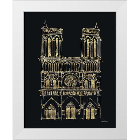 Notre Dame Sketch White Modern Wood Framed Art Print by Tillmon, Avery