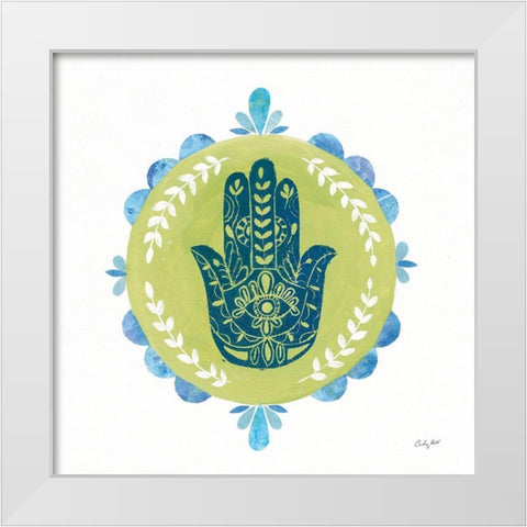 Hamsa Mandala II White Modern Wood Framed Art Print by Prahl, Courtney
