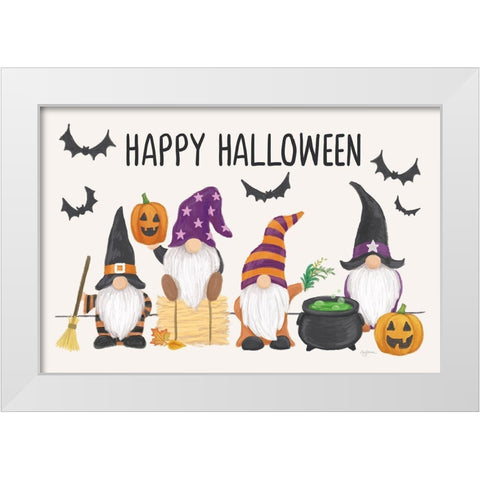 Halloween Gnomes I White Modern Wood Framed Art Print by Urban, Mary