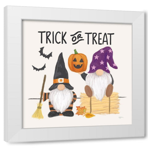 Halloween Gnomes III White Modern Wood Framed Art Print by Urban, Mary