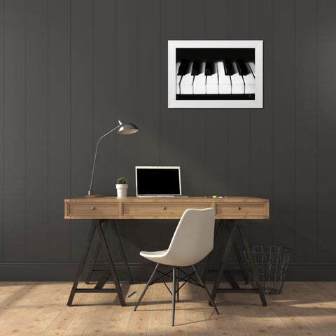 Piano Lounge I White Modern Wood Framed Art Print by Larson, Nathan