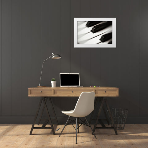 Piano Lounge VI White Modern Wood Framed Art Print by Larson, Nathan