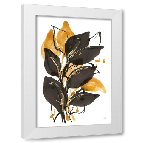 Amber Black and Gold I White Modern Wood Framed Art Print by Paschke, Chris
