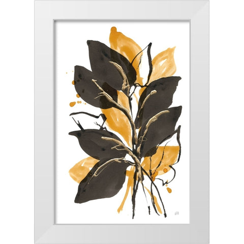 Amber Black and Gold II White Modern Wood Framed Art Print by Paschke, Chris