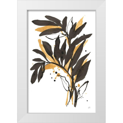 Amber Palm I White Modern Wood Framed Art Print by Paschke, Chris