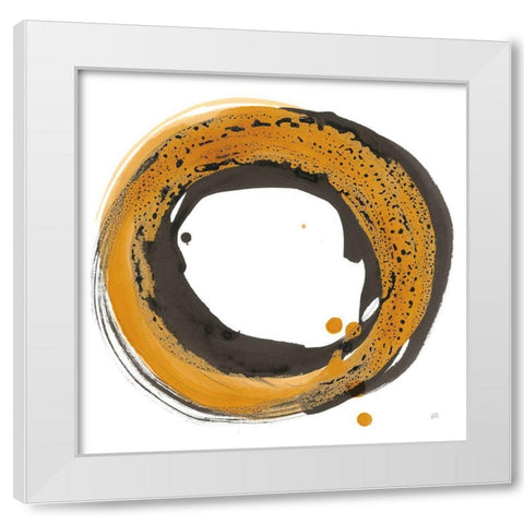 Amber Enso I White Modern Wood Framed Art Print by Paschke, Chris