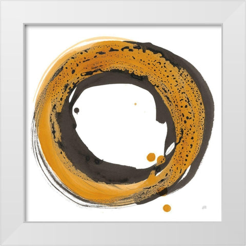 Amber Enso I White Modern Wood Framed Art Print by Paschke, Chris