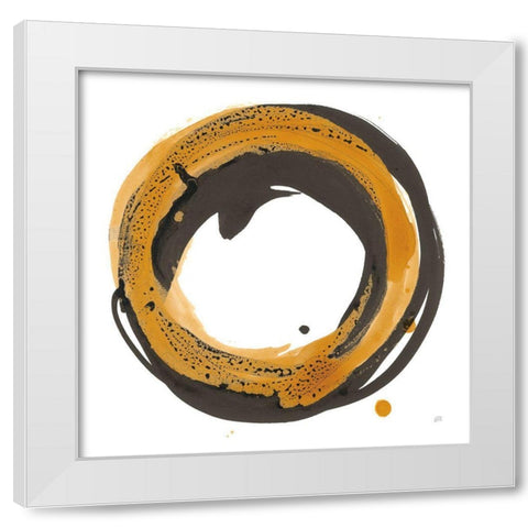 Amber Enso IV White Modern Wood Framed Art Print by Paschke, Chris