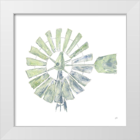 Textural Windmill III White Modern Wood Framed Art Print by Paschke, Chris