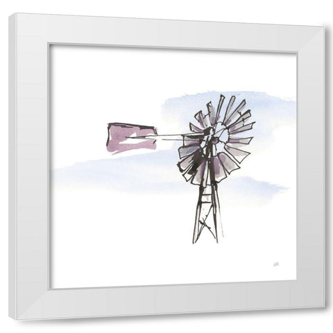 Windmill VIII White Modern Wood Framed Art Print by Paschke, Chris