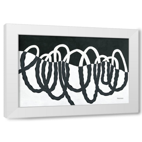Loops III Dark White Modern Wood Framed Art Print by Ferguson, Kathy
