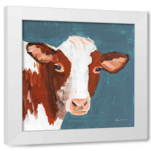 Rusty Blue White Modern Wood Framed Art Print by Munger, Pamela