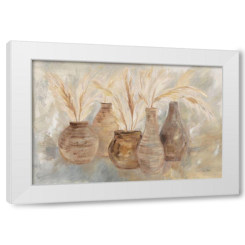 Grasses and Baskets Dark White Modern Wood Framed Art Print by Vassileva, Silvia