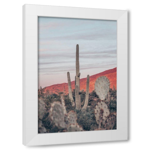 Sunsets and Saguaros II White Modern Wood Framed Art Print by Larson, Nathan