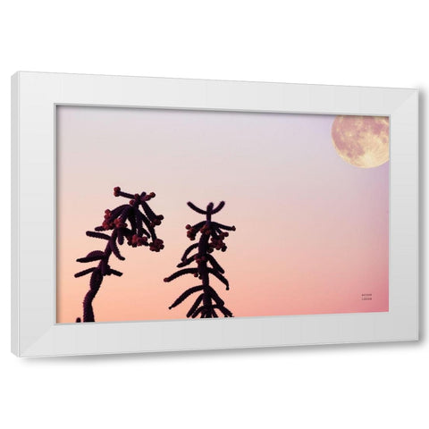Moon Desert White Modern Wood Framed Art Print by Larson, Nathan