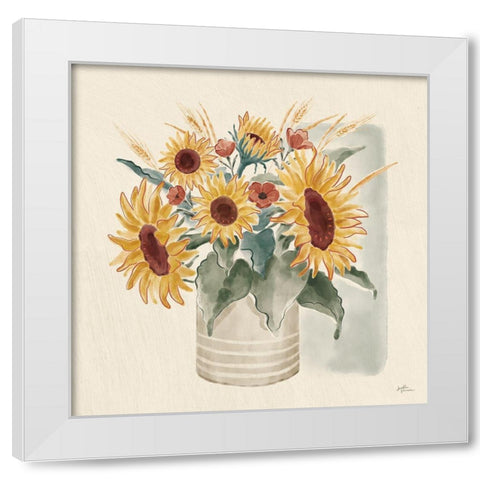 Sunflower Season V White Modern Wood Framed Art Print by Penner, Janelle