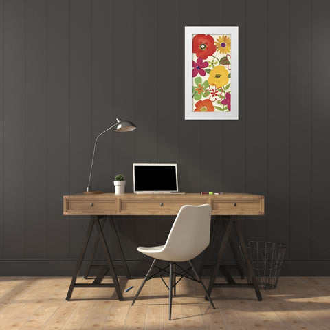 Watercolor Garden Panel I White Modern Wood Framed Art Print by Pela Studio