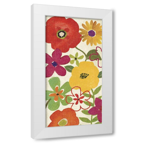Watercolor Garden Panel I White Modern Wood Framed Art Print by Pela Studio