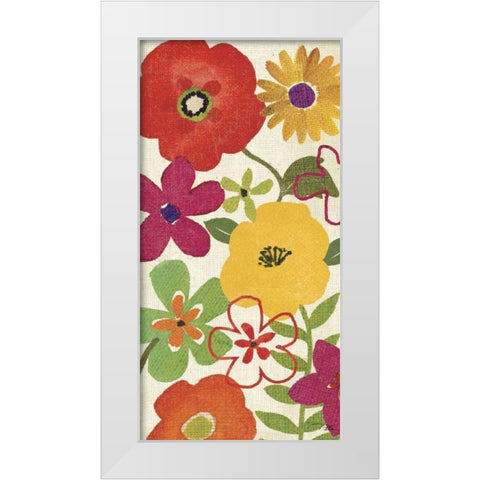 Watercolor Garden Panel I White Modern Wood Framed Art Print by Pela Studio