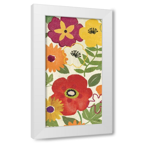 Watercolor Garden Panel II White Modern Wood Framed Art Print by Pela Studio