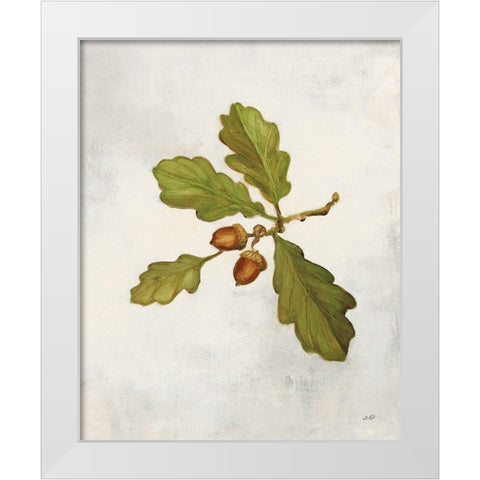 Oak Branch Crop White Modern Wood Framed Art Print by Purinton, Julia