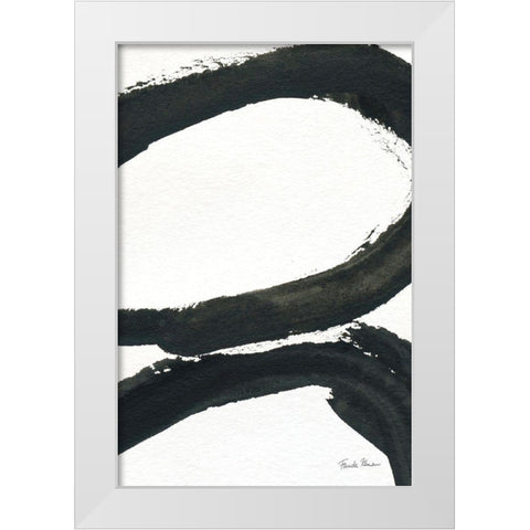 Inky I White Modern Wood Framed Art Print by Zaman, Farida