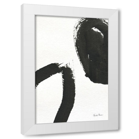 Inky II White Modern Wood Framed Art Print by Zaman, Farida