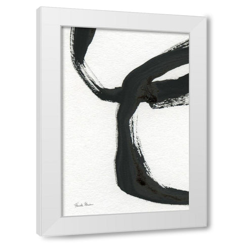 Inky IV White Modern Wood Framed Art Print by Zaman, Farida