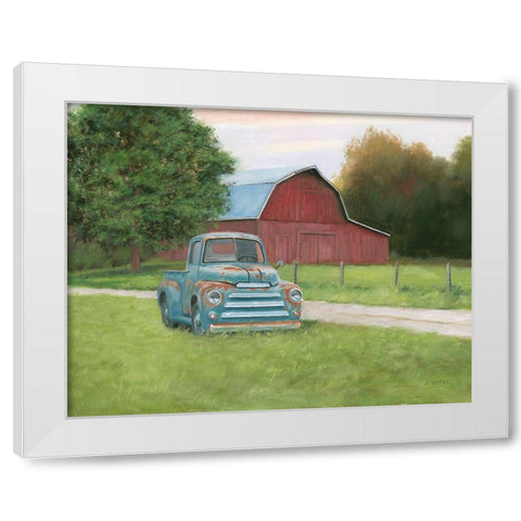 Vintage Truck White Modern Wood Framed Art Print by Wiens, James