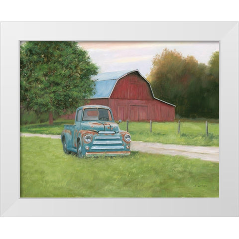 Vintage Truck White Modern Wood Framed Art Print by Wiens, James