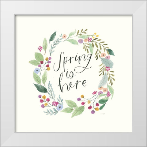Spring Is Here I White Modern Wood Framed Art Print by Jackson, Jenaya