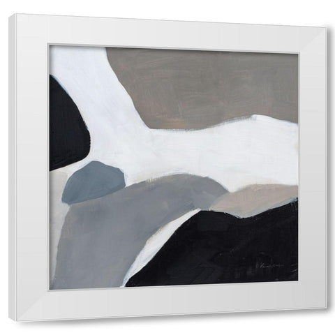 Faze White Modern Wood Framed Art Print by Munger, Pamela