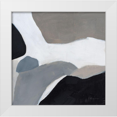 Faze White Modern Wood Framed Art Print by Munger, Pamela