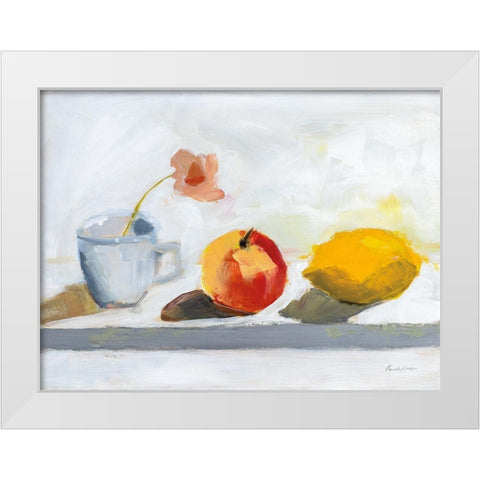 Lemon Apple Cup White Modern Wood Framed Art Print by Munger, Pamela