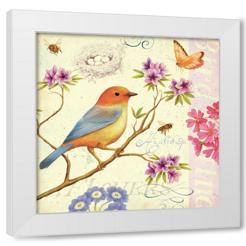 Birds and Bees II White Modern Wood Framed Art Print by Brissonnet, Daphne