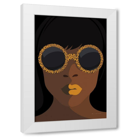 Accessorize I Yellow Lips White Modern Wood Framed Art Print by Escalante, Omar